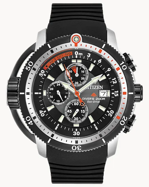 Promaster Depth Meter Black Dial Polyurethane Strap BJ2128 05E CITIZEN